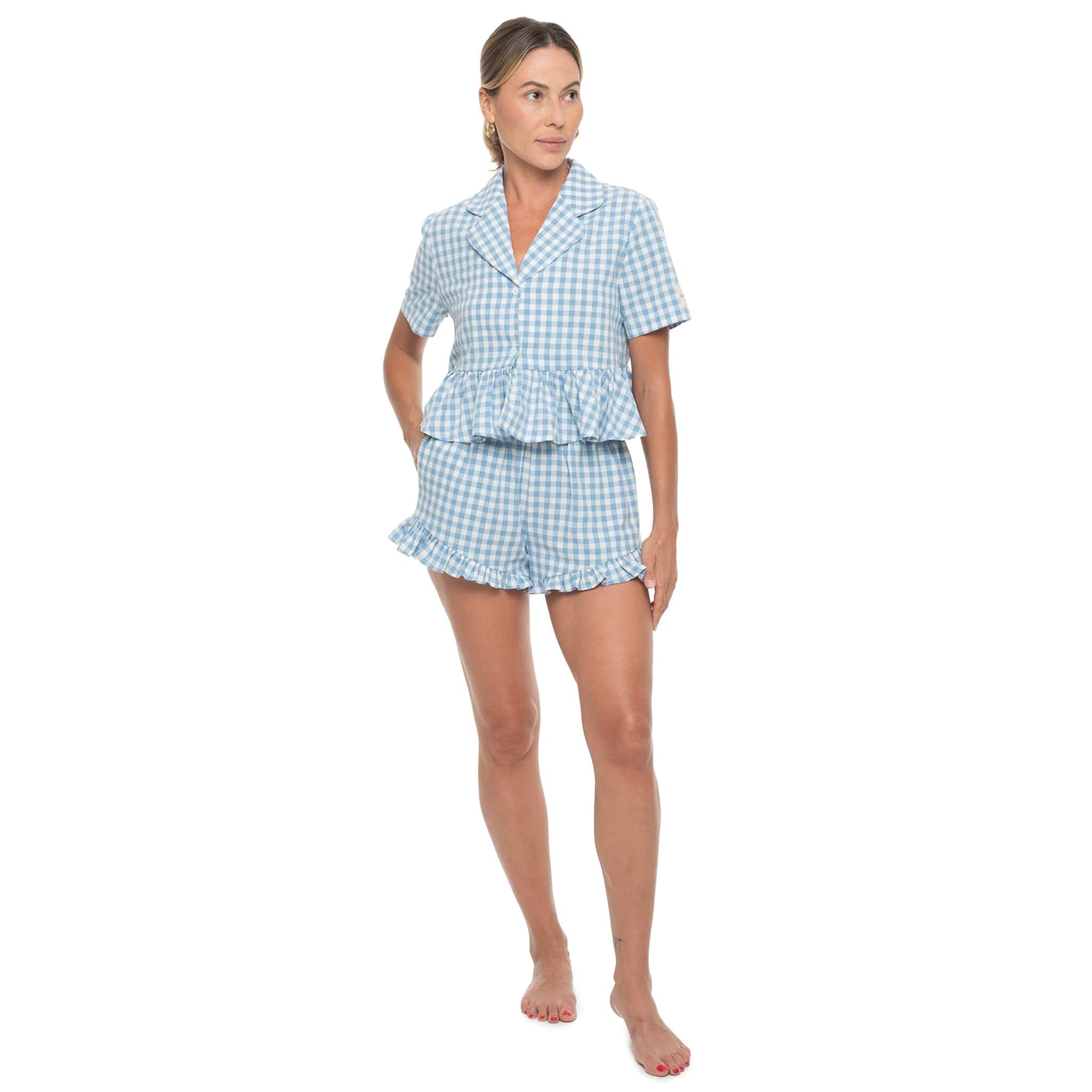 Moon Nude Azure Short Pajama Top